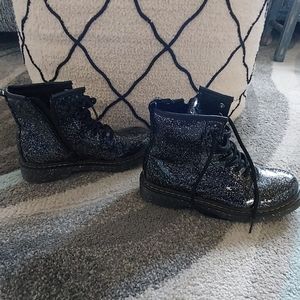 Girls black sparkle Dr. Martens